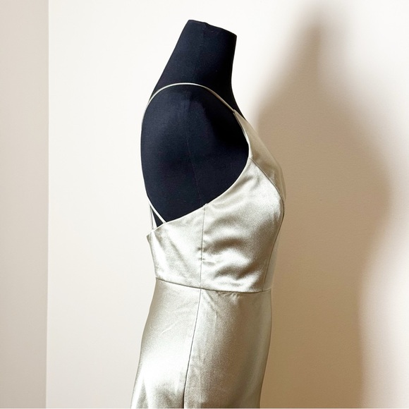 Jenny Yoo Collection Alessia satin high neck woman bridal back strap dress 4 - Picture 8 of 13